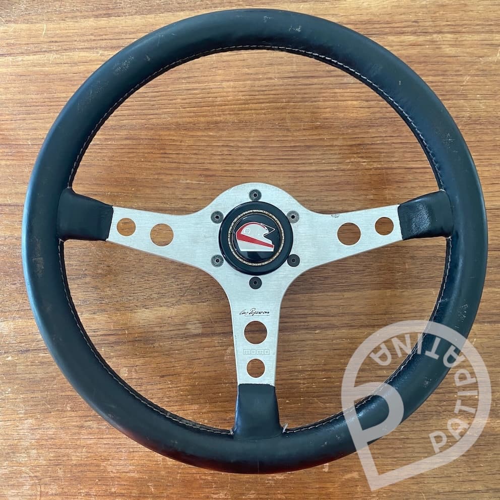 early Vintage Momo Clay Regazzoni steering wheel, 350mm diameter, silver